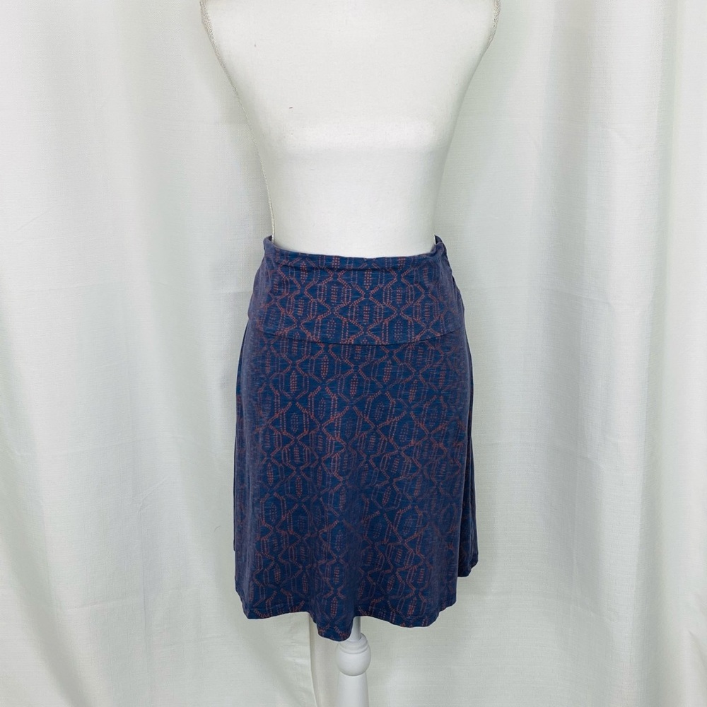 Toad & Co. Blue and Orange Geo Print Chaka Skirt